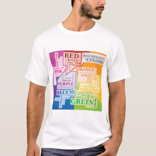 Kleurenpsychologie Word Cloud Illustratie Dozen T-shirt