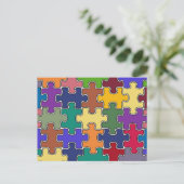 kleurenpuzzelstukjes briefkaart (Staand voorkant)