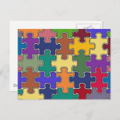 kleurenpuzzelstukjes briefkaart (Voorkant / Achterkant)
