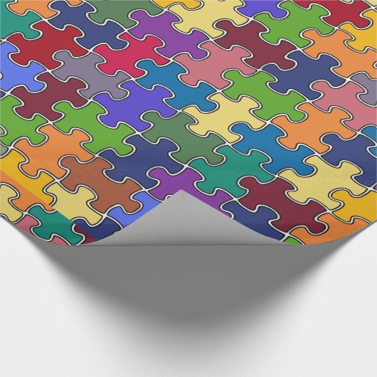 kleurenpuzzelstukjes cadeaupapier (Hoek)