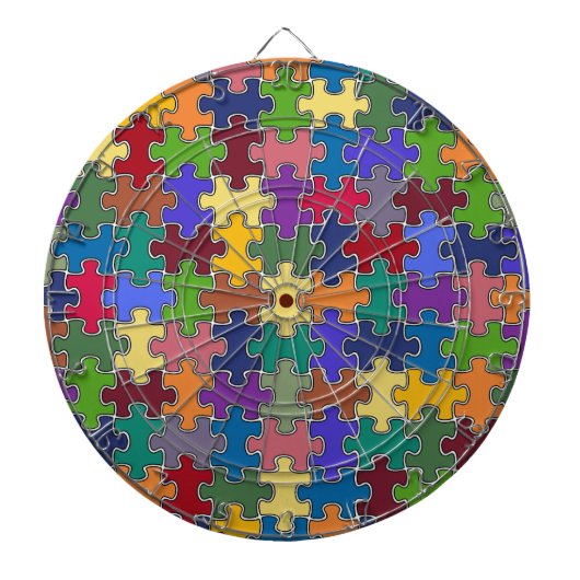 kleurenpuzzelstukjes dartbord (Voorkant)