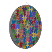 kleurenpuzzelstukjes dartbord (Voorkant Links)
