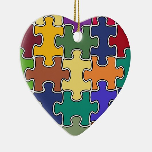 kleurenpuzzelstukjes keramisch ornament (Rechts)