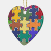 kleurenpuzzelstukjes keramisch ornament (Links)