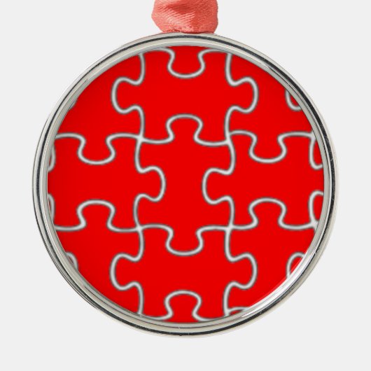 kleurenpuzzelstukjes metalen ornament (Voorkant)