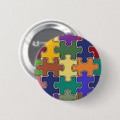 kleurenpuzzelstukjes ronde button 5,7 cm (Voorkant /achterkant)