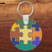 kleurenpuzzelstukjes sleutelhanger (Voorkant)