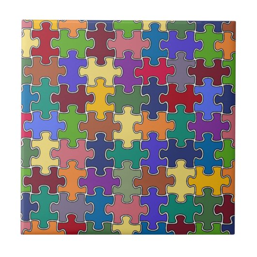 kleurenpuzzelstukjes tegeltje (Voorkant)