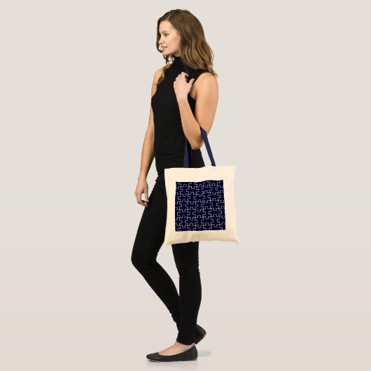 kleurenpuzzelstukjes tote bag (Voorkant (model))
