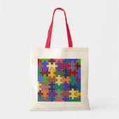 kleurenpuzzelstukjes tote bag (Voorkant)
