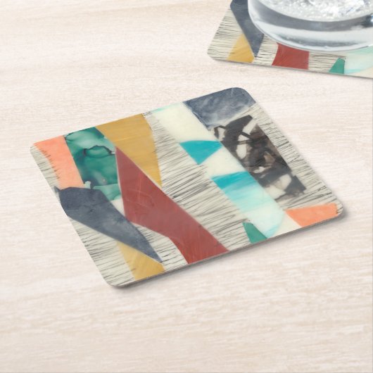 Kleurenrand II Kartonnen Onderzetters (Schuin)