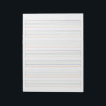 Kleurenreeks akoestische gitaarmuziekvel notitieblok<br><div class="desc">Classical acakoc guitar music sheets notepad includes sheets that coordinate with nylon rainbow colored guitar strings. Traditional blank music sheet includes 7 lines for guitar with standard guitar string names listed and space on top for the song title. Colorful strings design include violet purple, lime green, black, blue, yellow, and...</div>