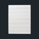 Kleurenreeks akoestische gitaarmuziekvel notitieblok<br><div class="desc">Classical acakoc guitar music sheets notepad includes sheets that coordinate with nylon rainbow colored guitar strings. Traditional blank music sheet includes 7 lines for guitar with standard guitar string names listed and space on top for the song title. Colorful strings design include violet purple, lime green, black, blue, yellow, and...</div>