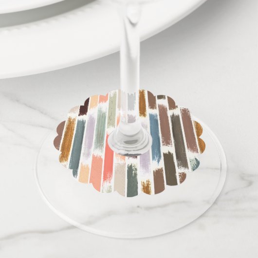 Kleurenregen 2 wijnglaslabel (Dichtbij)