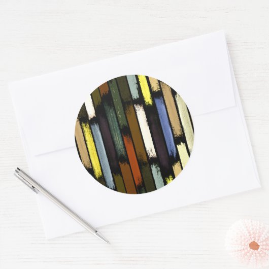 Kleurenregen 4 ronde sticker (Envelop)