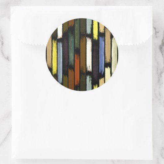 Kleurenregen 4 ronde sticker (Tas)