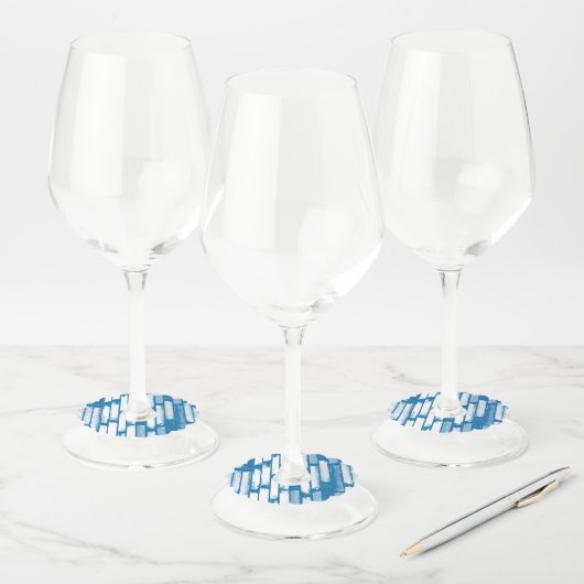 Kleurenregen 7 wijnglaslabel (Set)