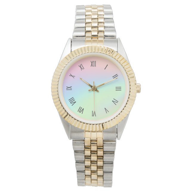 Kleurenregenboog van pasta horloge (Voorkant)
