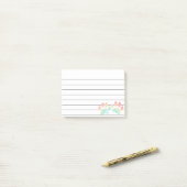 Kleurenregenboogdog pasten 4x3 gelaagd post-it® notes (Op bureau)