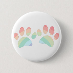 Kleurenregenboogdog plakken ronde button 5,7 cm