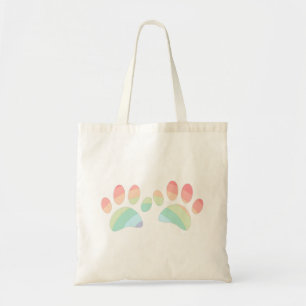 Kleurenregenboogdog plakken tote bag