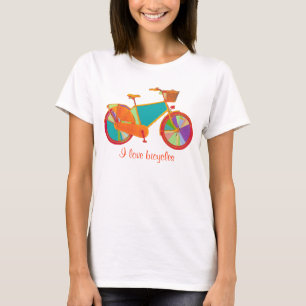 kleurenretro-fiets t-shirt
