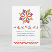 Kleurenrijke Friendsgiving-feest Kaart (Staand voorkant)