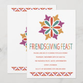 Kleurenrijke Friendsgiving-feest Kaart (Voorkant / Achterkant)