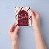 Kleurenschema bordeauxroze goud bruiloft flyer (Hand)