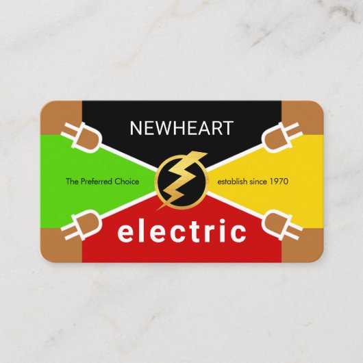 Kleurenschema Stekkerverbinding Elektriciteitsdraa Visitekaartje (Voorkant)