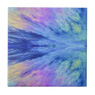 Kleurenschil blauw groen paarse roze tegeltje