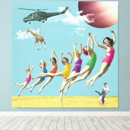 Kleurenschilderdoek voor meisjes die doorboren canvas afdruk (Insitu (Houten vloer))