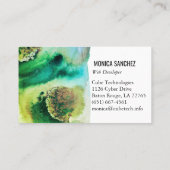 Kleurenschildergroen goud abstract modern visitekaartje (Achterkant)