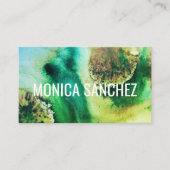 Kleurenschildergroen goud abstract modern visitekaartje (Voorkant)