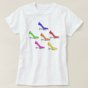KLEURENSCHOENEN MET EEN HOOG HOOG HOOGTE (RAINBOW- T-SHIRT