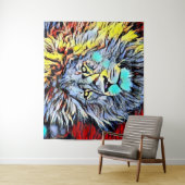 kleurenschop - leeuwen wandkleed (In situ)