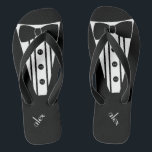 Kleurensmoking aanpassen - Groomsmen Teenslippers<br><div class="desc">De perfecte touch voor uw bestemming strand of zwembad bruiloft. PAS DE KLEUR AAN - teenslippers met een zwarte formele smoking, wit shirt en boog stropdas afbeelding. Uw bruidsmeisjes zullen u helpen trouwen in stijl met deze modieuze "Formal Tuxedo Teenslippers" Voeg een bijpassende trouwstijl voor de bruidsmeisjes! Bezoek mijn winkel...</div>