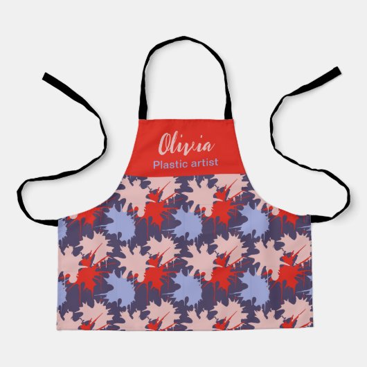 Kleurenspat Kunststof artiest Schort (Voorkant)