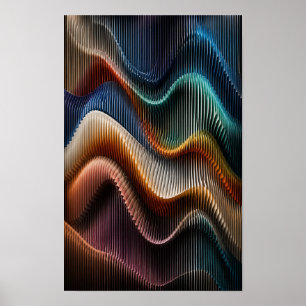 Kleurenspectrum Parametrische Golf Wandkunst Poster