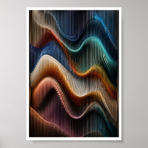 Kleurenspectrum Parametrische Golf Wandkunst Poster