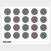 Kleurenspel - Fractal Art Ronde Sticker (Vel)