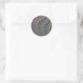 Kleurenspel - Fractal Art Ronde Sticker (Tas)