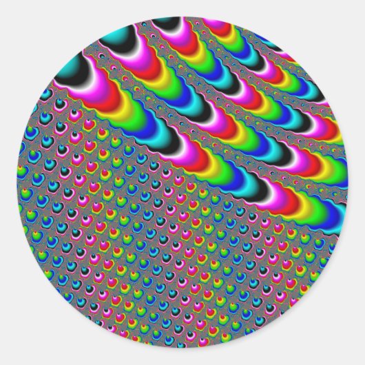 Kleurenspel - Fractal Art Ronde Sticker (Voorkant)