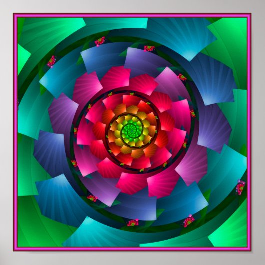 Kleurenspiraal van de regenboog poster (Voorkant)