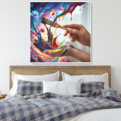 Kleurensplash – door Nexa Hub Canvas Afdruk (Insitu (Slaapkamer))