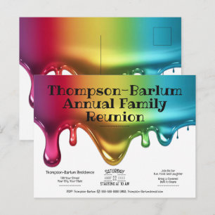 Kleurensplash Familie reünie uitnodiging