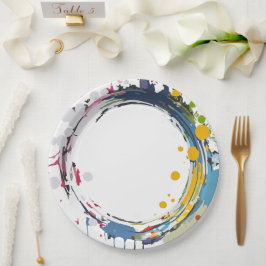 Kleurensplash Papieren Bordje