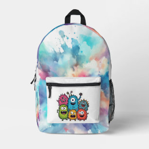 Kleurensplash Tie Dye met Monster Bunch Bedrukte Rugzak