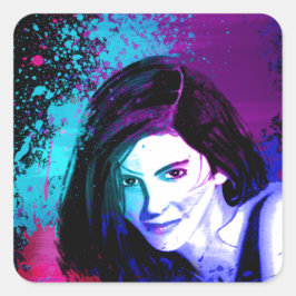 Kleurensplash Vierkante Sticker