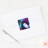 Kleurensplash Vierkante Sticker (Envelop)